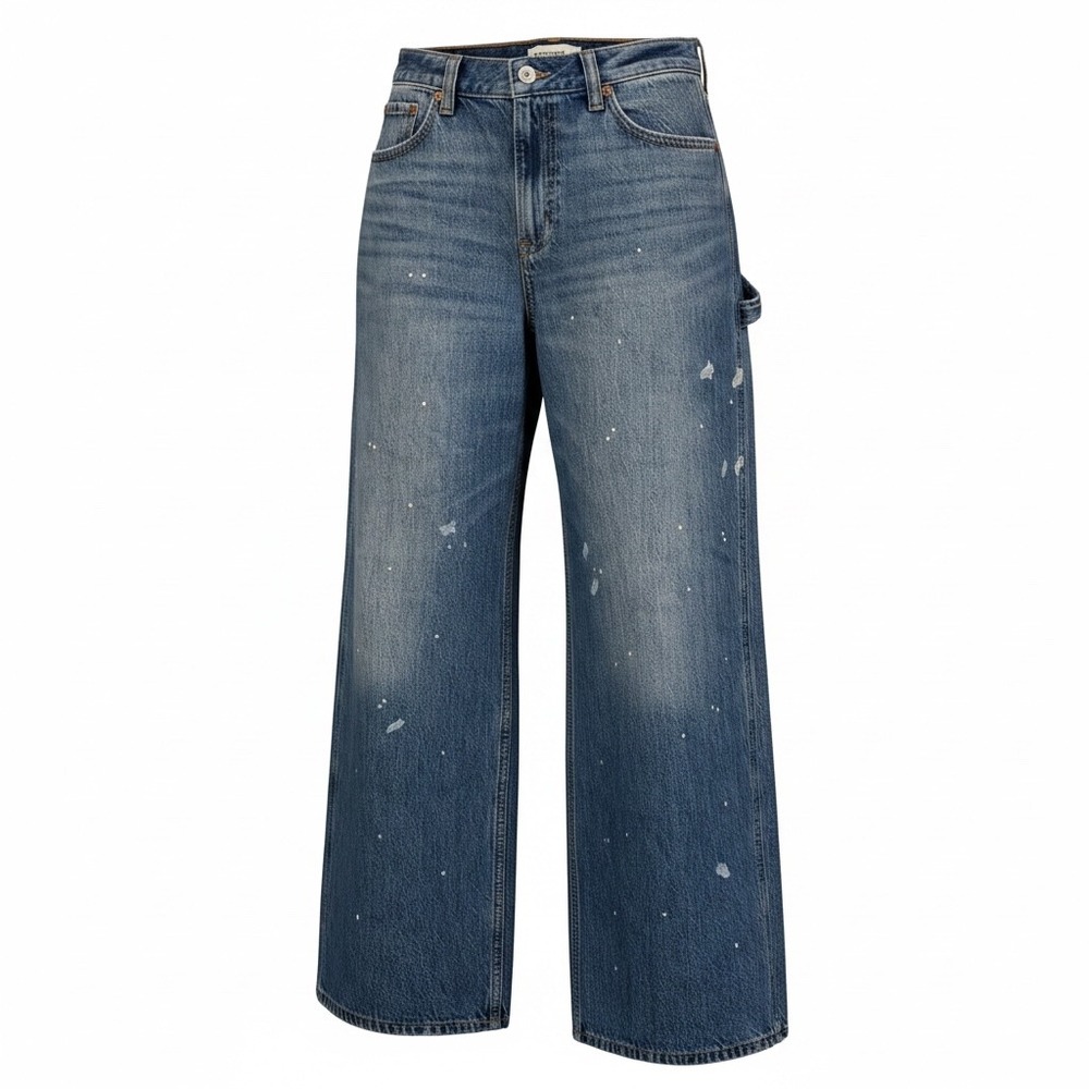 Abercrombie & Fitch Jeans  27 Blue The Ultra Loose Curve Love Carpenter Paint